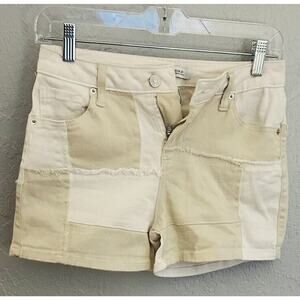 Short Shorts Size 26/27 Lot of 2 Beachy Chic Patchwork & White Denim 28" waist